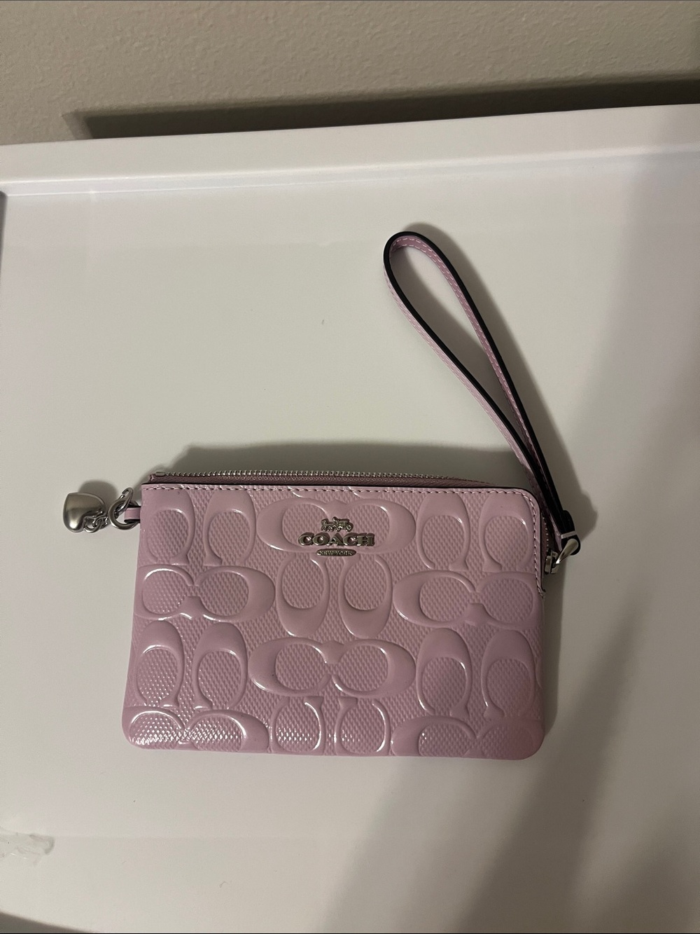 Coach Light Purple Patent Leather Wristlet Clutch